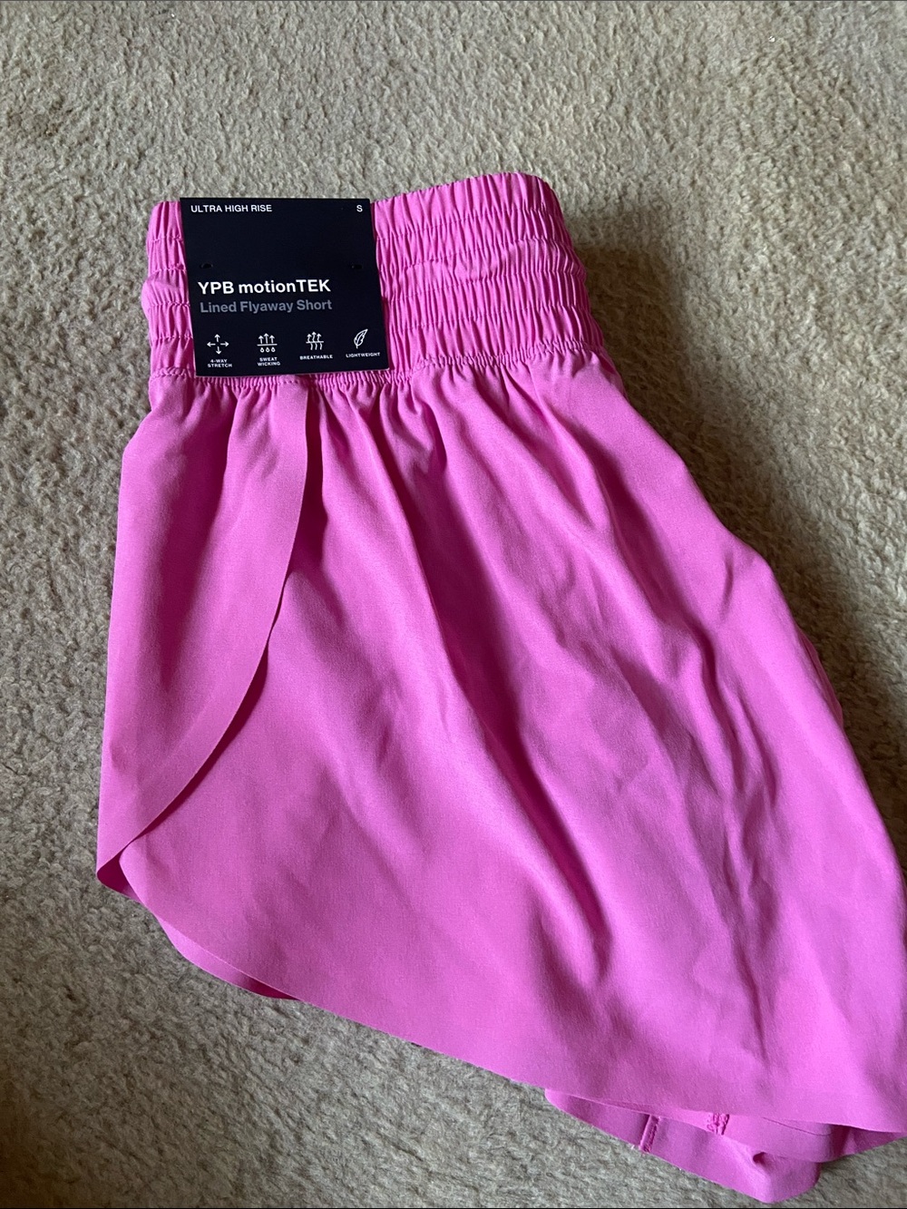Abercrombie & Fitch YPB Pink Lined Flyaway Athletic Shorts